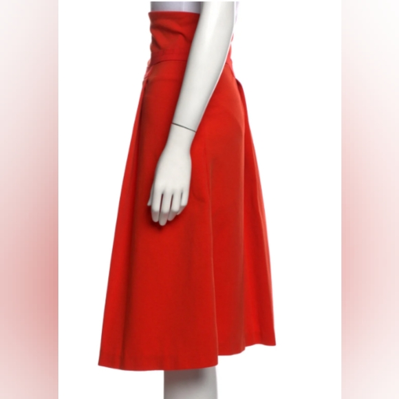 Diane Von Furstenberg orange pleated skirt - Picture 4 of 8